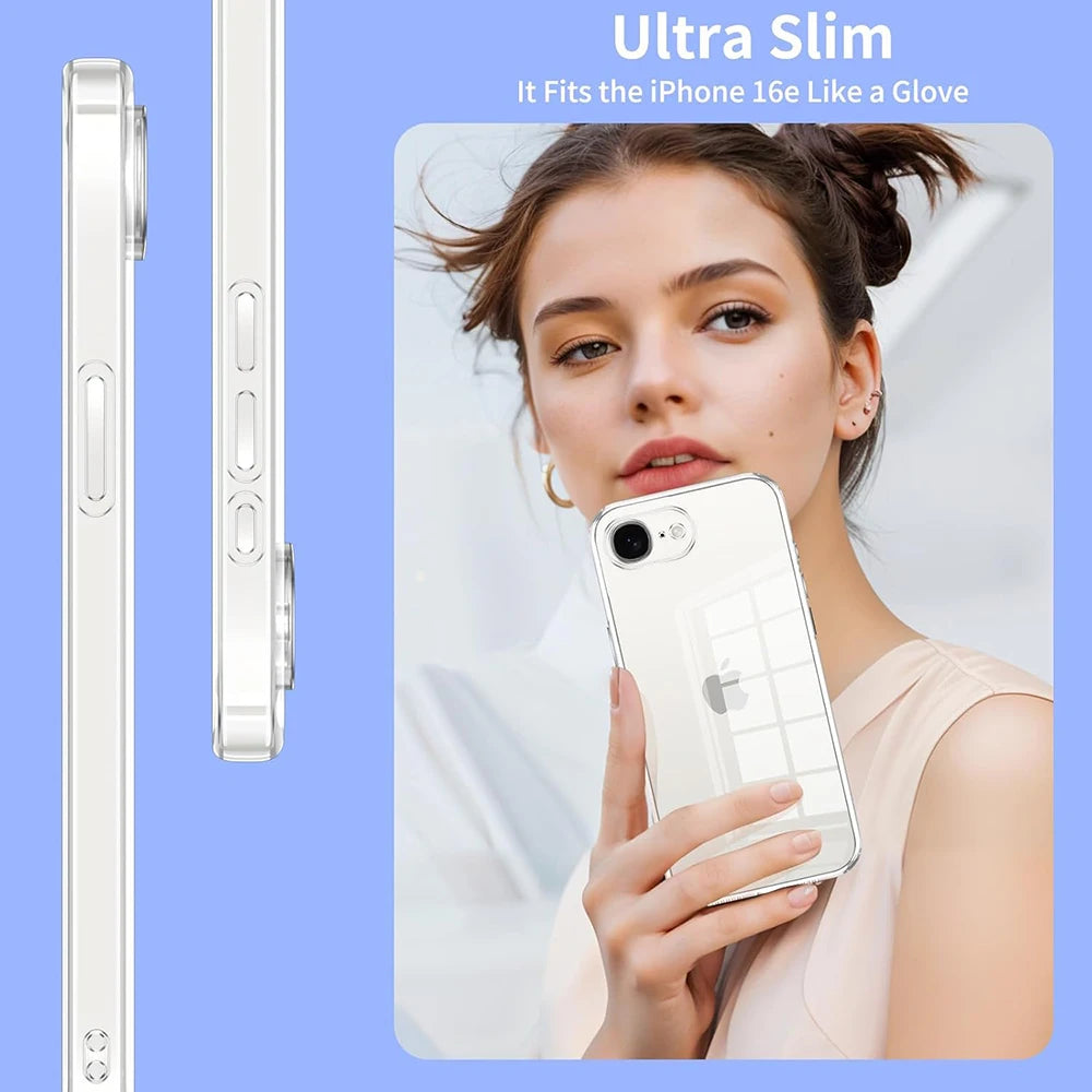 Ultra Thin Silicone Soft Case For iPhone 17e 16e 17 16 e Clear Transparent Back Cover For iPhone17e iPhone16e Shell Shockproof