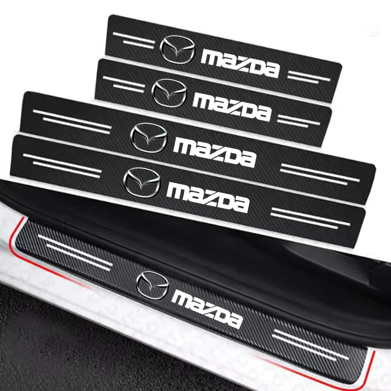 Car Door Sill Protector Carbon Fiber Threshold Stickers for Mazda 3 bk bl bj bn 323 Axela Atenza CX-3 CX-4 CX5 CX-7 CX-9 Auto
