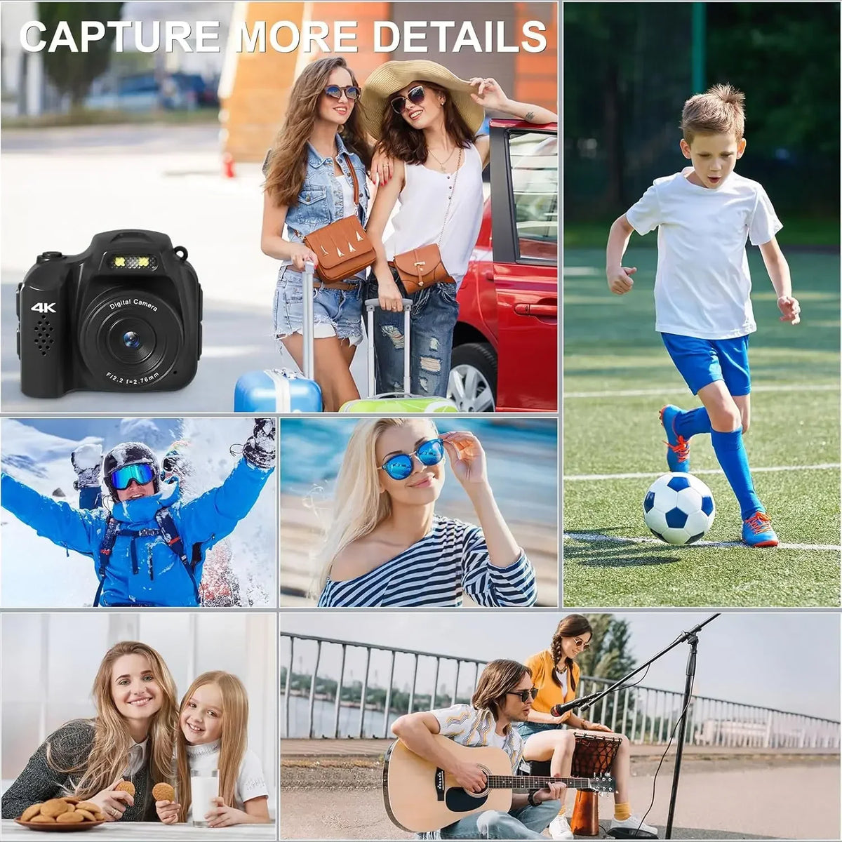 Mini Keychain Camera 4K HD Retro Digital Camera 64MP 1.54-Inch HD Screen Portable Video Recorder with Flash Thumb Camera