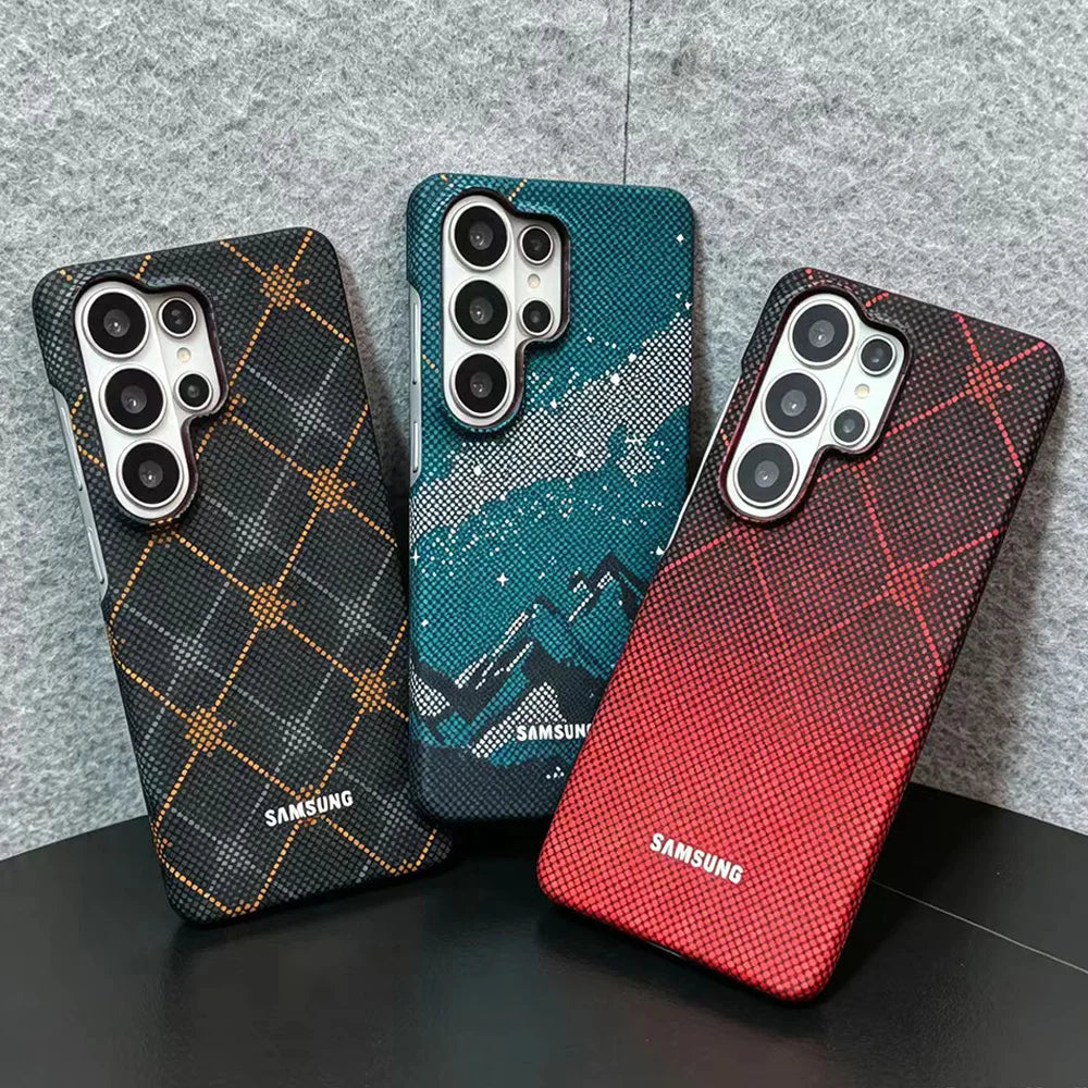 Carbon Fiber Pattern Case For Samsung Galaxy S26 Ultra Plus S25 FE S24 S23 S22 A57 17 56 16 55 15 Magnetic Charger Phone Cover