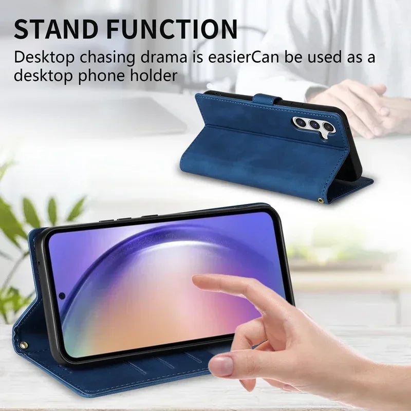 Wallet Card Slot Flip Leather Case For Samsung Galaxy A15 A16 A17 A35 A36 A53 A54 A55 A56 S25 Edge S24 Ultra S23 S22 Plus S20 FE