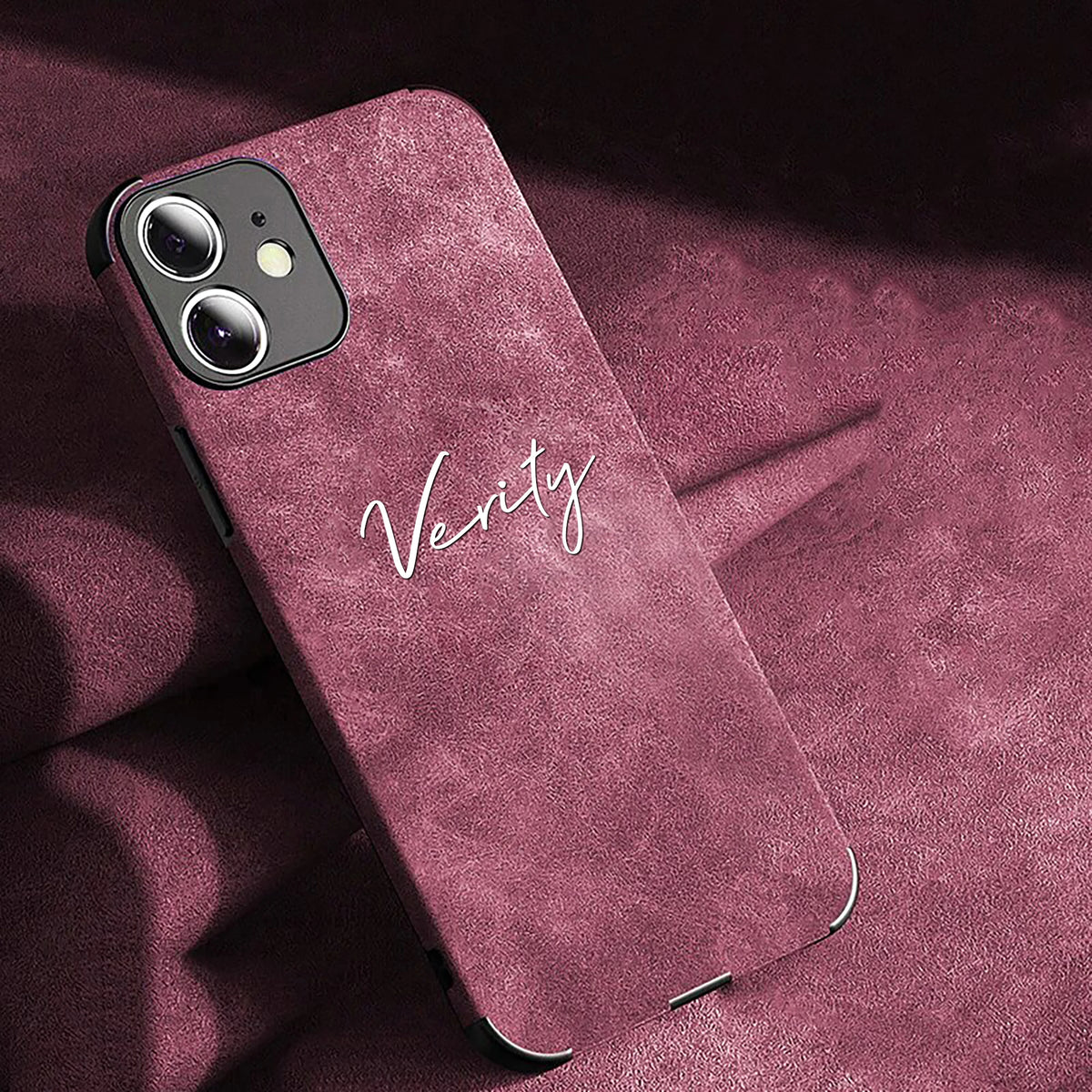 Custom Name Full-cover Phone Case for iphone 18 17 16 15 14 13 12 11 Pro Max Plus Lamskin Leather Soft Shockproof Cover