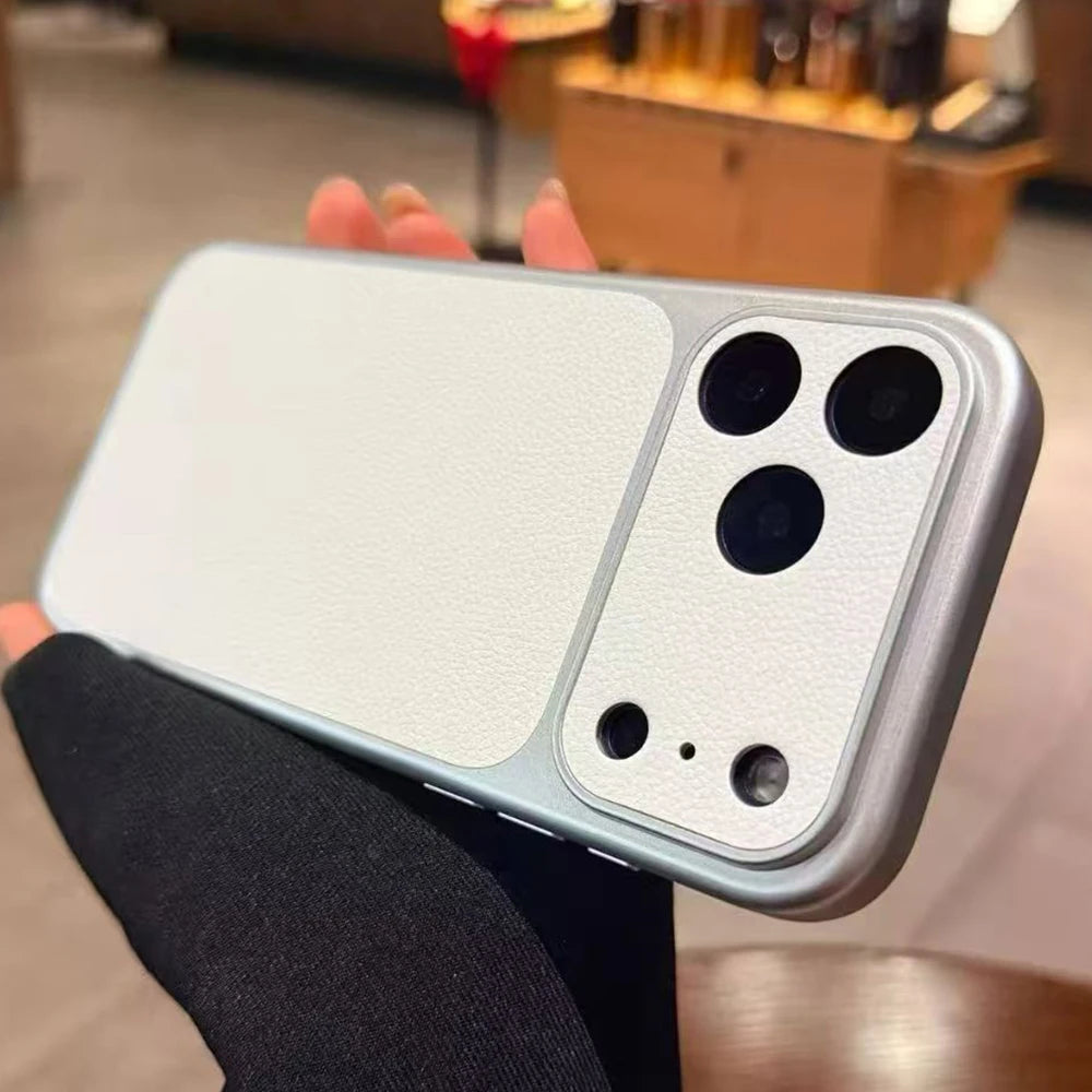 Luxury Lychee Grain Shockproof Phone Case For iPhone 17 16 15 14 13 12 11 Pro Max Plus 16E 17E Soft TPU Cortex Bumper Back Cover