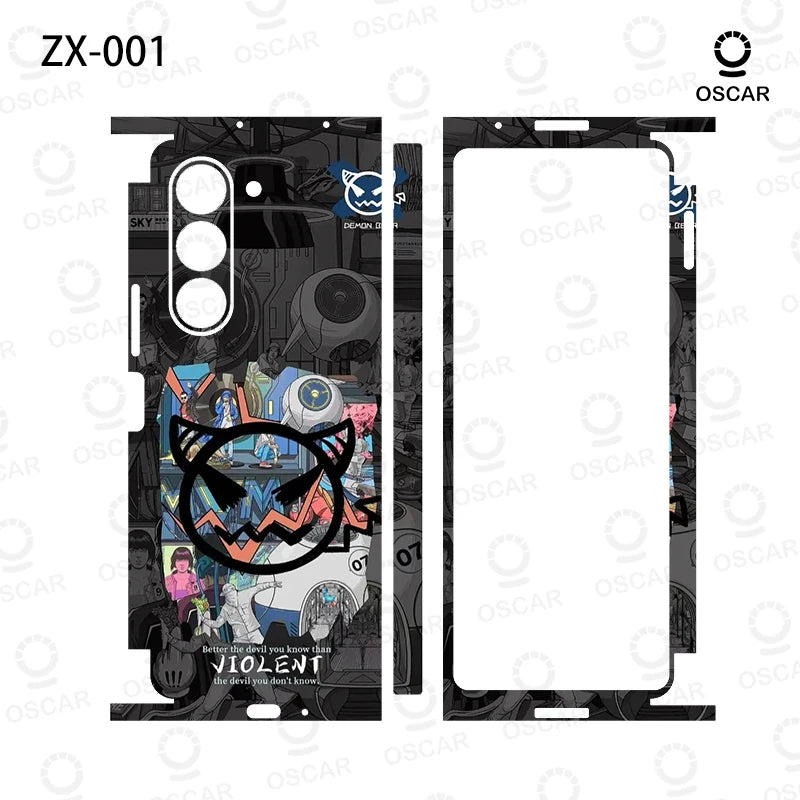 Colorful Anti-Scratch Stickers For Samsung Galaxy Z Fold 5 4 7 6 Fold5 Fold4 Protective Decal Skin Cover Back Film