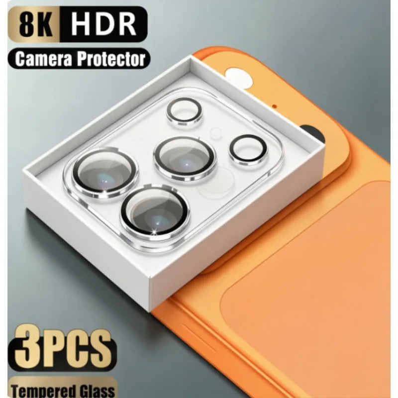 3PCS 3D Camera Protector For iPhone 17 Pro Max Lens Glass For iPhone 17Pro 17 Air Tempered Glass Black Circle Protective Case