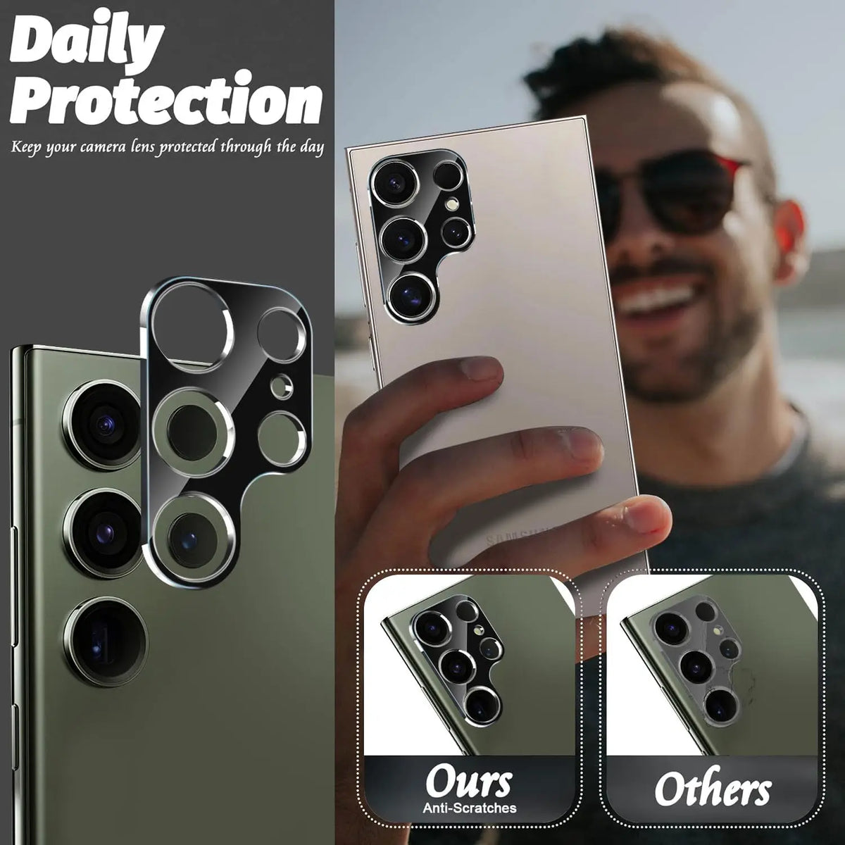 Tempered Glass Camera Lens Protector Cover for Samsung Galaxy S24 Ultra S23 FE S22 Plus S21 A55 5G A35 A15 A25 A54 A34 A24 A14