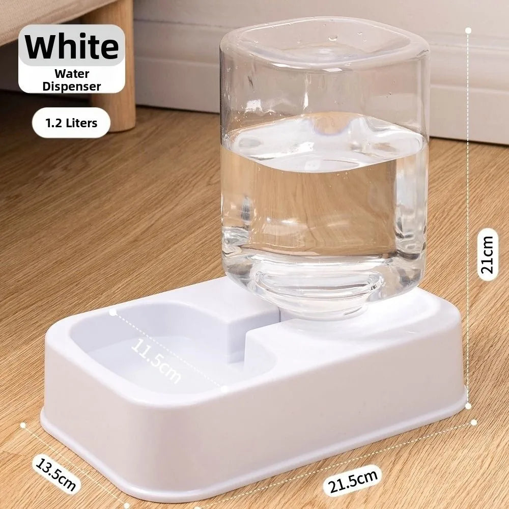 1.2L/1.5L Pet Automatic Feeder Plastic 2 Styles Cat Dog Water Dispenser Feeder Set Large Capacity 3 Colors