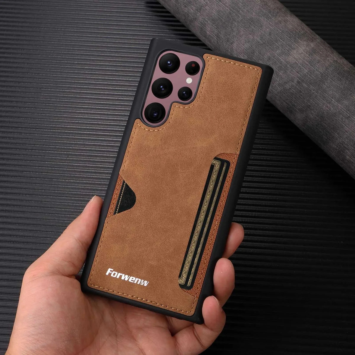 Retro Card Holder PU Leather Case for Samsung Galaxy S26 S25 S24 Ultra S23 S21 FE S22 S20 S10 S9 S8 Plus Note 20 10 Phone Cover