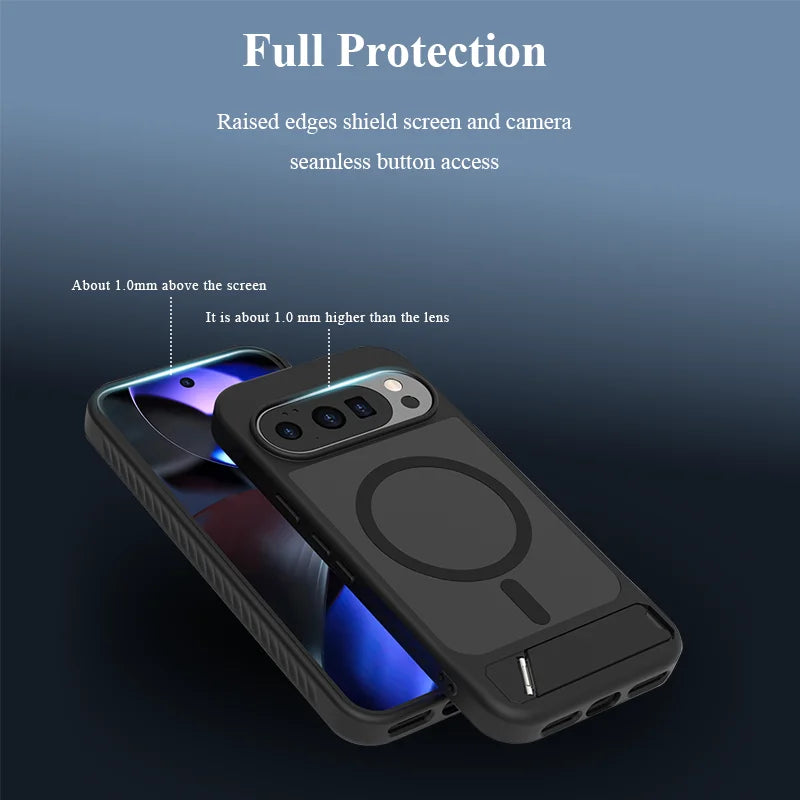 Lereach for Google Pixel 10 Pro XL Pixel 9 Pro XL Magnetic Stand Phone Case Drop Protection Adjustable Stand