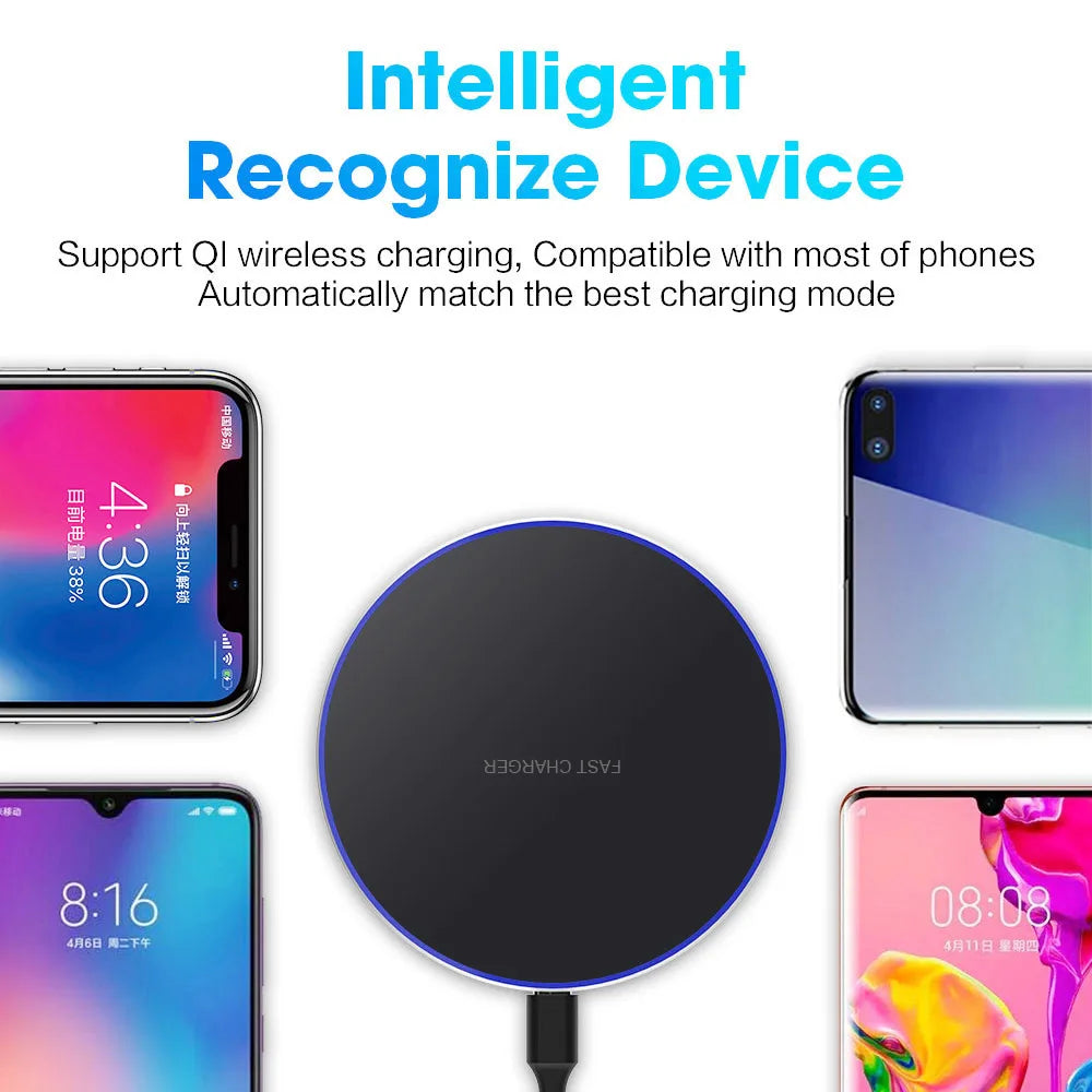 100W Fast Wireless Charger Mobile Phone Chargers Pad Stand For iPhone 15 14 13 12 Pro Max 8 Samsung Xiaomi Charging Dock Station