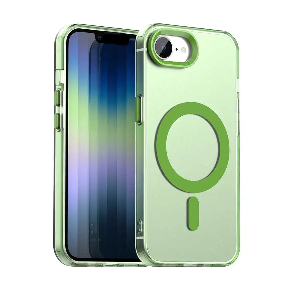 Magnetic Wireless Charging Case For Apple iPhone 17e 16e 16 Pro Max 15 14 Plus Cover Candy Colors Transparent Back Shell Coque
