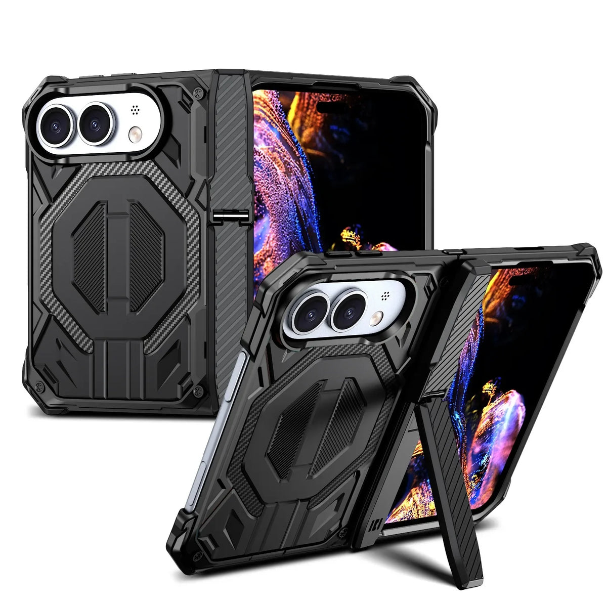 Case For iphone Duo,Magnetic Magsafe Anti Drop Kickstand Central Axis Slim Fit Protection Cover phone accessories