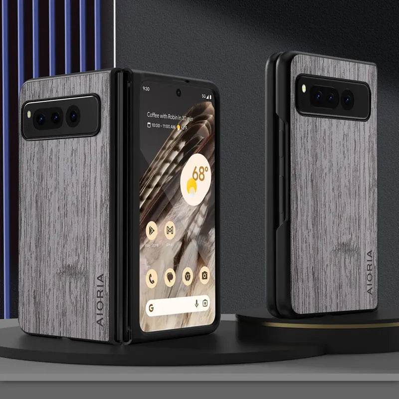 Case for Google Pixel 10 9 Pro Fold Straight Wood Grain PU Leather phone cover for Google pixel 10 Pro Fold case capa