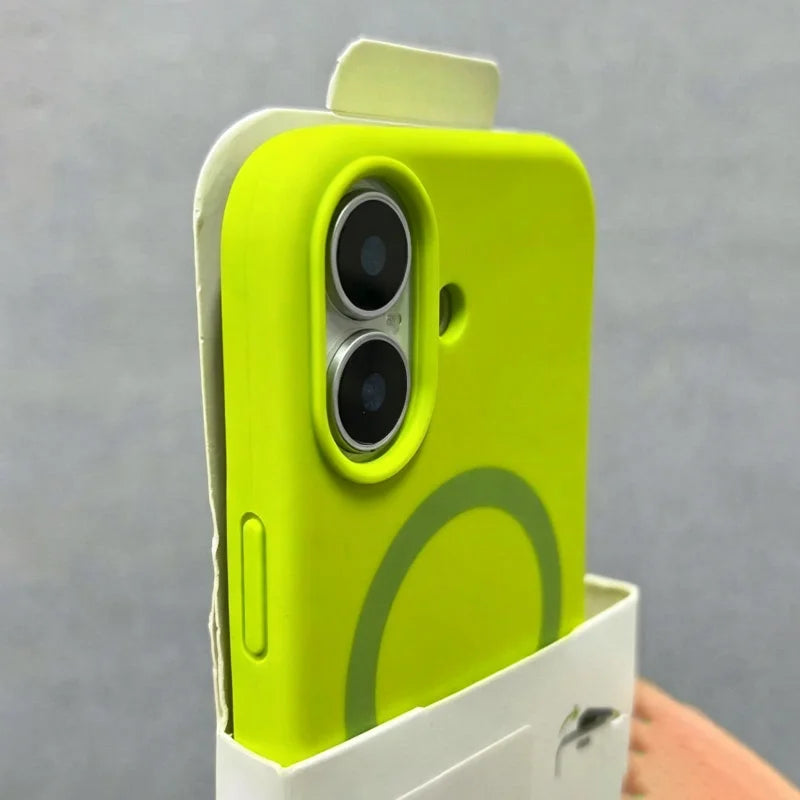 Original Liquid Silicone Magnetic Fluorescent Case For iPhone 17 16 Pro Max Candy Smooth Soft Armor Wireless Charge 17PM Cover