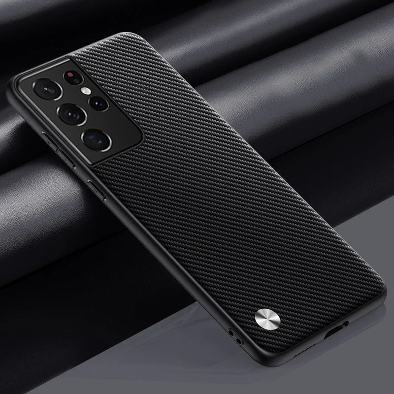 Luxury PU Leather Case For Samsung Galaxy S21 Ultra 5G Back Cover TPU Silicone Full Protection Phone Case For Samsung S21 Ultra