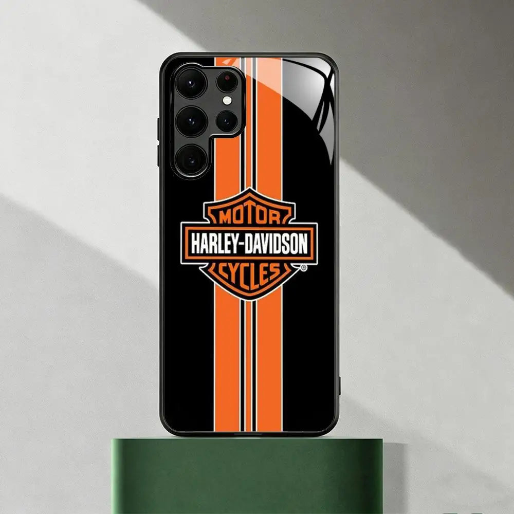 HOT Cool Brand HD-HARLEYES Phone Case For Samsung S26 S25 S24 S23 S22 S21 S20 Plus Ultra Note20 Glass Magnetic Case