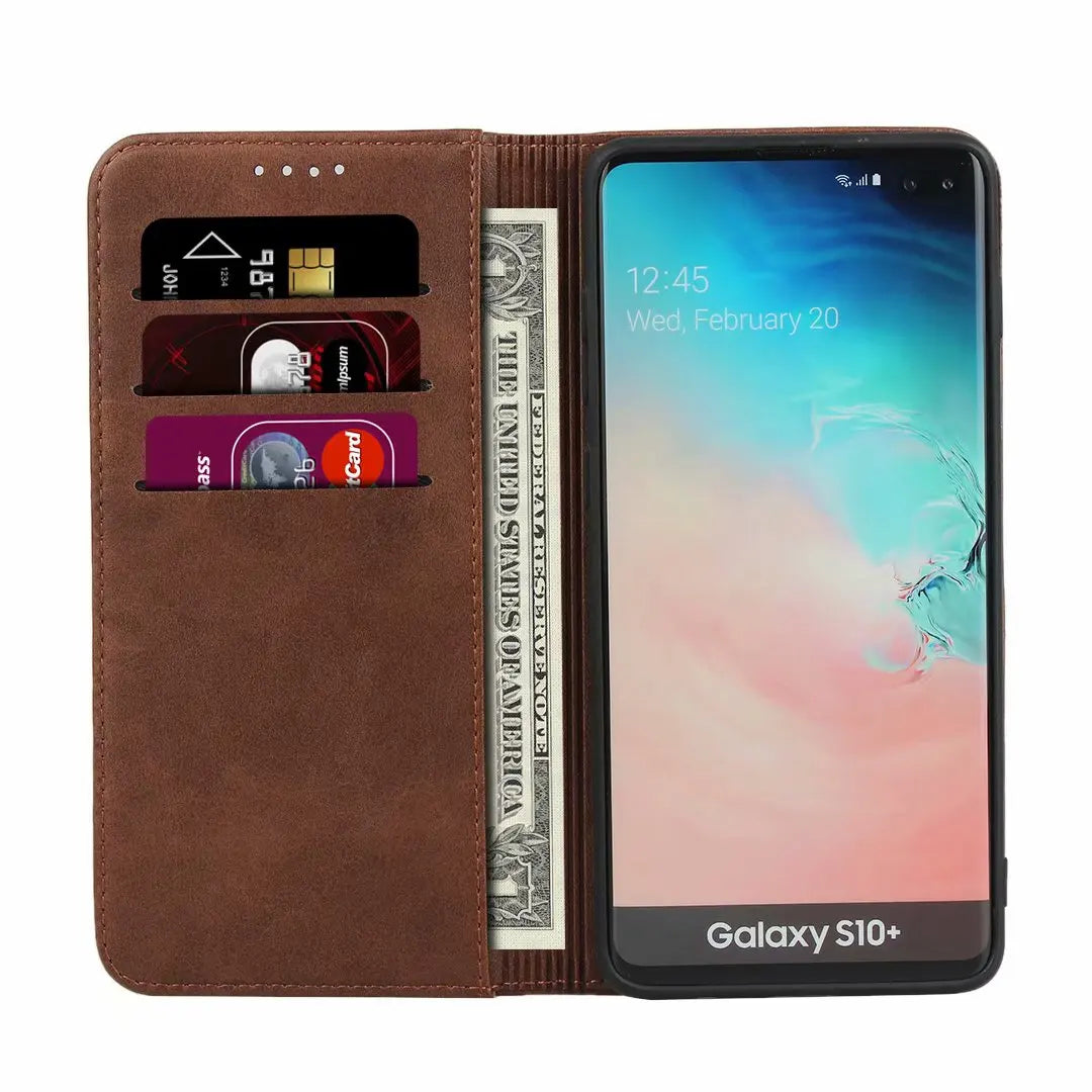 Leather case for Samsung Galaxy S10 / S10E / S10 Plus 5G Flip case card holder Holster Magnetic attraction Cover Wallet Case