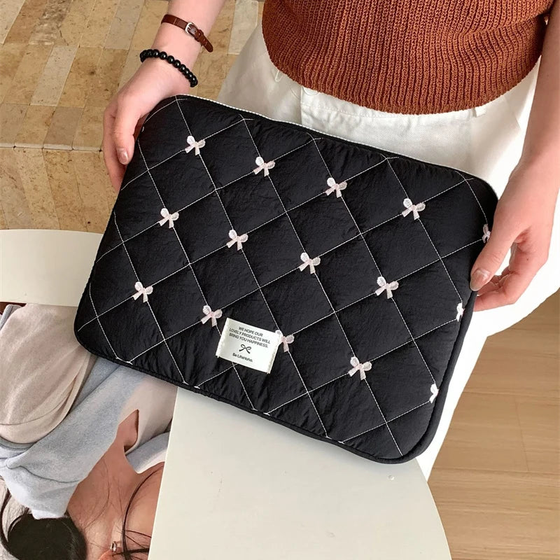 Cute Bow Graphic Laptop Bag Tablet Sleeve Case 11 13.3 14 15.6 Inch For Macbook Air 13 Pro Xiaomi Lenovo Dell Notebook Soft Case