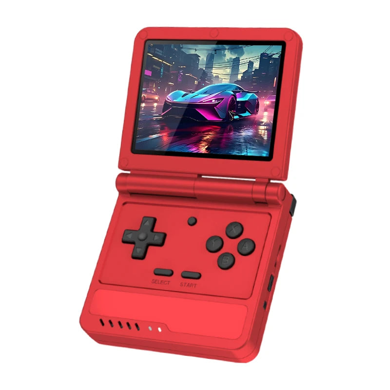 POWKIDDY Retro Flip V90S Portable Handheld Game Console 3.5-inch 640*480 IPS Screen A133Plus Vibration Function Children's Gifts