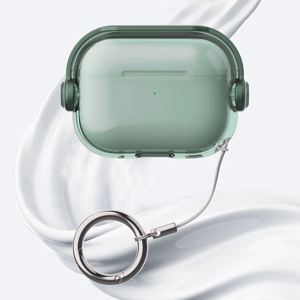 Security Lock Transparent Cover For Airpods Pro 2 Case Cute Candy Color Clean Earphone Case For Airpods 4 3 1 2 5 Phone Holder