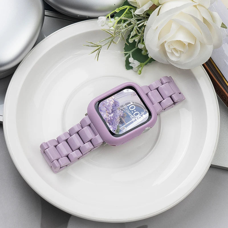 New Laser Transparent Strap for Apple Watch Band 44mm 40 41 45 38 49 46 42mm Correa Bracelet iWatch Series 12 11 10 9 8 7 6 5 4