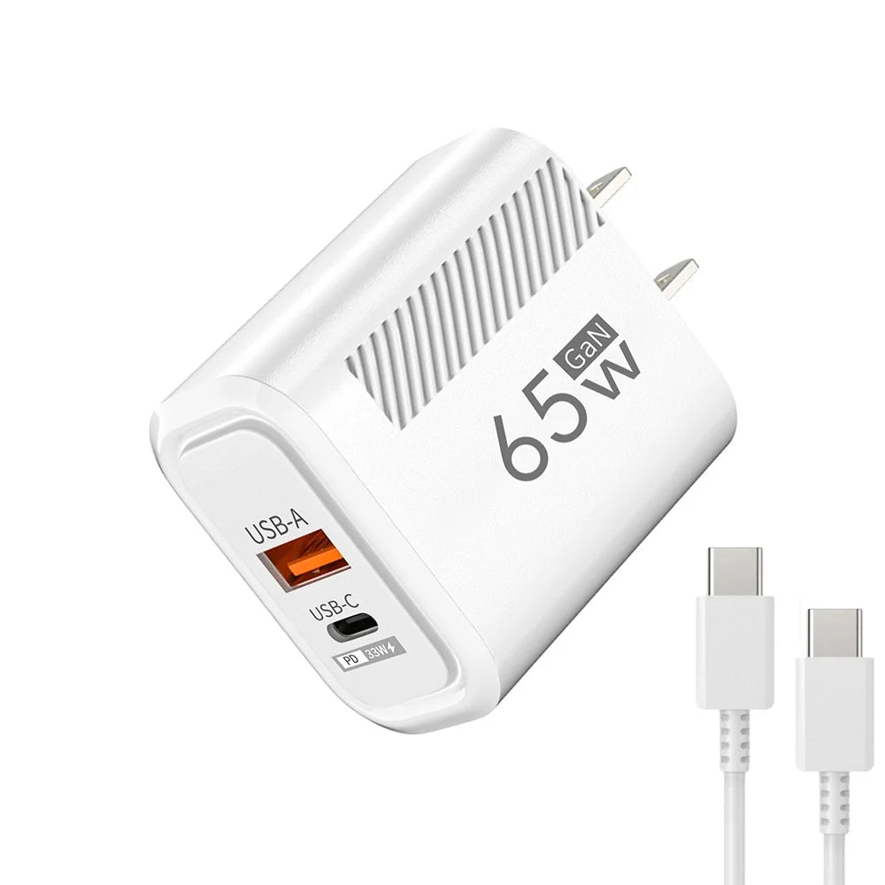 65W USB-C Charger GaN Fast Charging PD Type C Cable Mobile Phone Adapter For iPhone 16 Xiaomi Samsung Xiaomi QC 3.0 Wall Charger