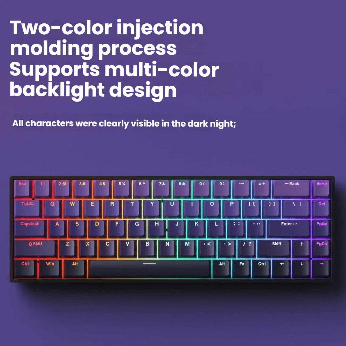 K61 USB Mini Mechanical Gaming Wired Keyboard Hot-Swappable Mechanical Keyboard Detachable Cable