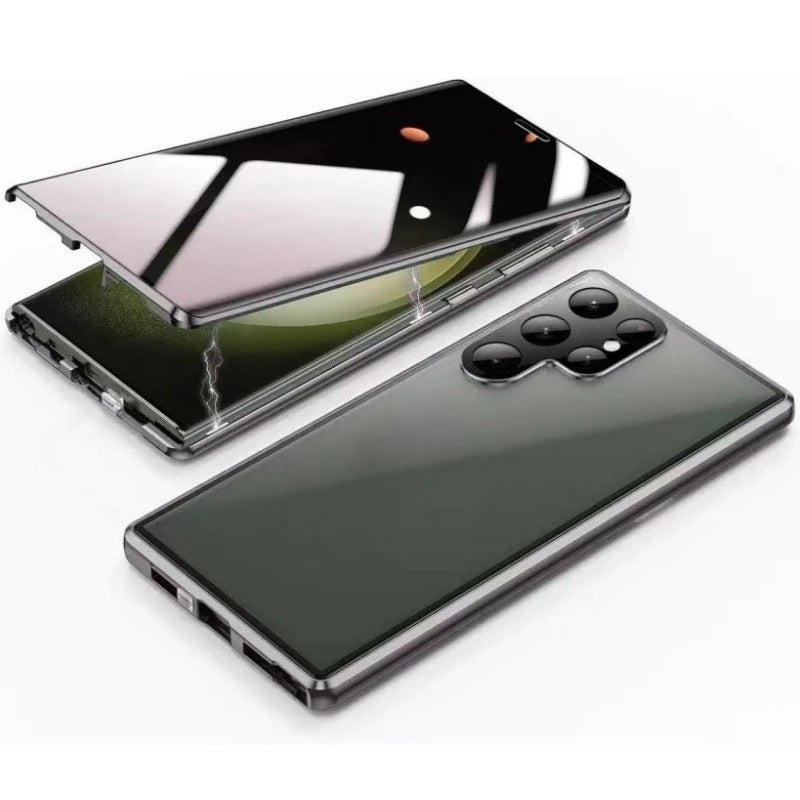 360 ° Protection Anti Peeping Metal Magnetic Case For Samsung Galaxy S26 S25 S24 S23 S22 Ultra Plus Double-Sided Glass Snap Lock