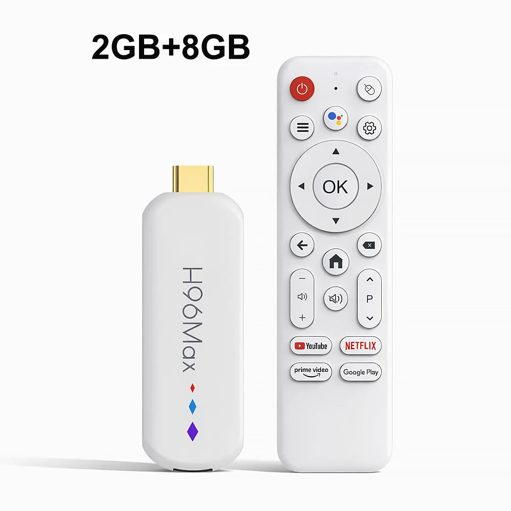 H96 MAX M20 Amlogic S905L Android TV Stick Quad Core 4K Video WiFi BT Voice Assistant Remote Control Media Player Smart TV Box
