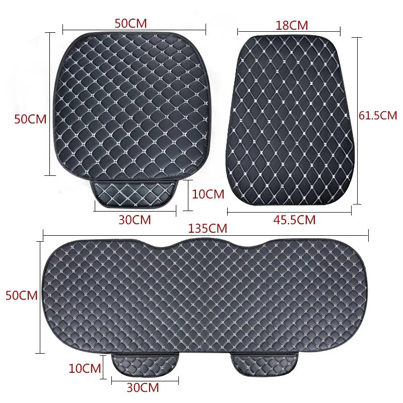 SEAMETAL PU Leather Car Seat Cover Front Rear Auto Chair Protector Backrest Waterproof Cushions Four Season for Car Accessories