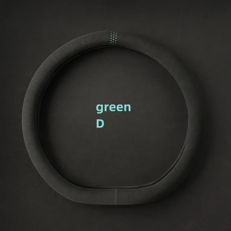 Suede Cover for All Seasons Auto Steering Wheel Cover Ultra-thin Non-slip D-shaped Round Breathable Car Steering Wheel Protector