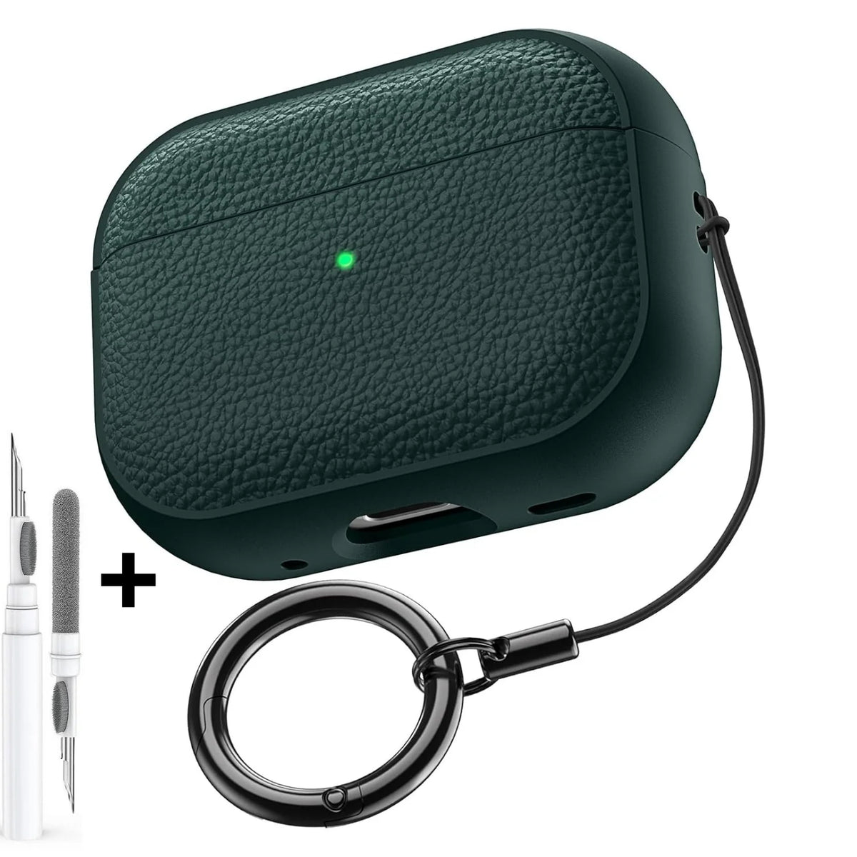 For AirPods 5/4/Pro 3 Leather Pattern TPU Earphone Accessories Full Protective Case with Keychain for AirPods 5/4/Pro 3/Pro 2