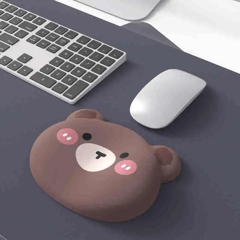 Cute Wrist Rest Support for Mouse Keyboard Computer Pad Arm Rest for Desk Ergonomic Office Supplies Slow Rising PU Mouse Pad