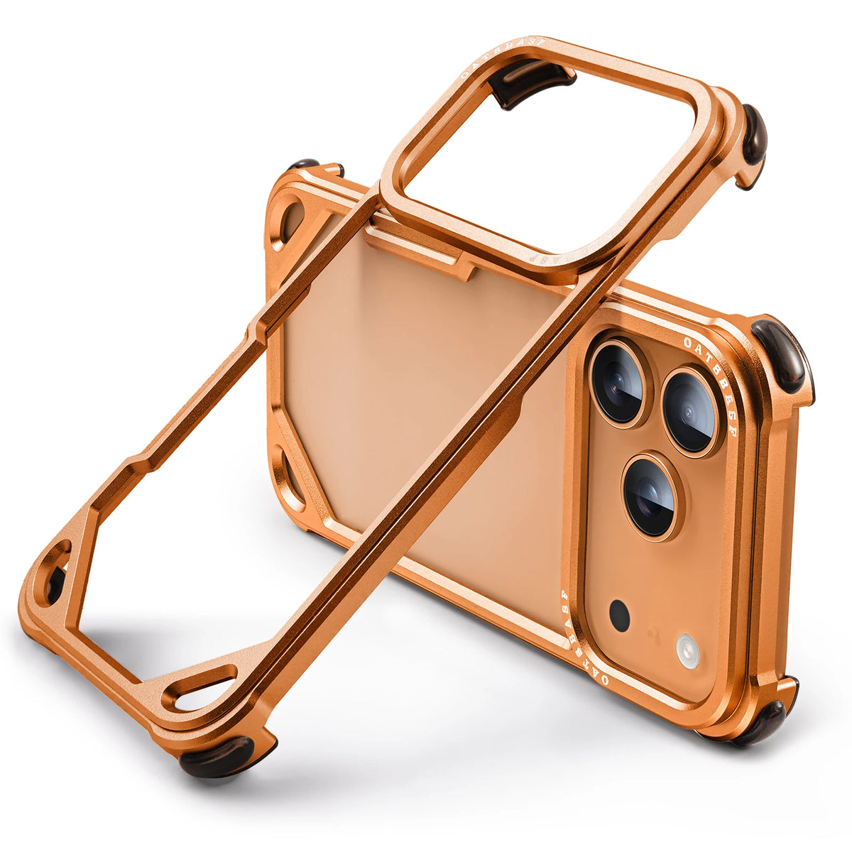Oatsbasf for iPhone 17 Pro/Pro Max/17 Air Phone Case Metal Frame Minimalist Wireless Charging Ultra-thin Protecitve Cover