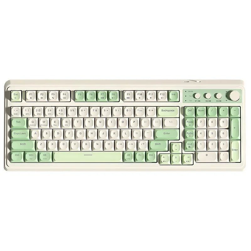 AULA S99 2.4G Wireless/ Bluetooth/Wired Three Mode Gaming Keyboard RGB Ergonomic Keyboard Office Typing Mute 99 Keys Keyboard