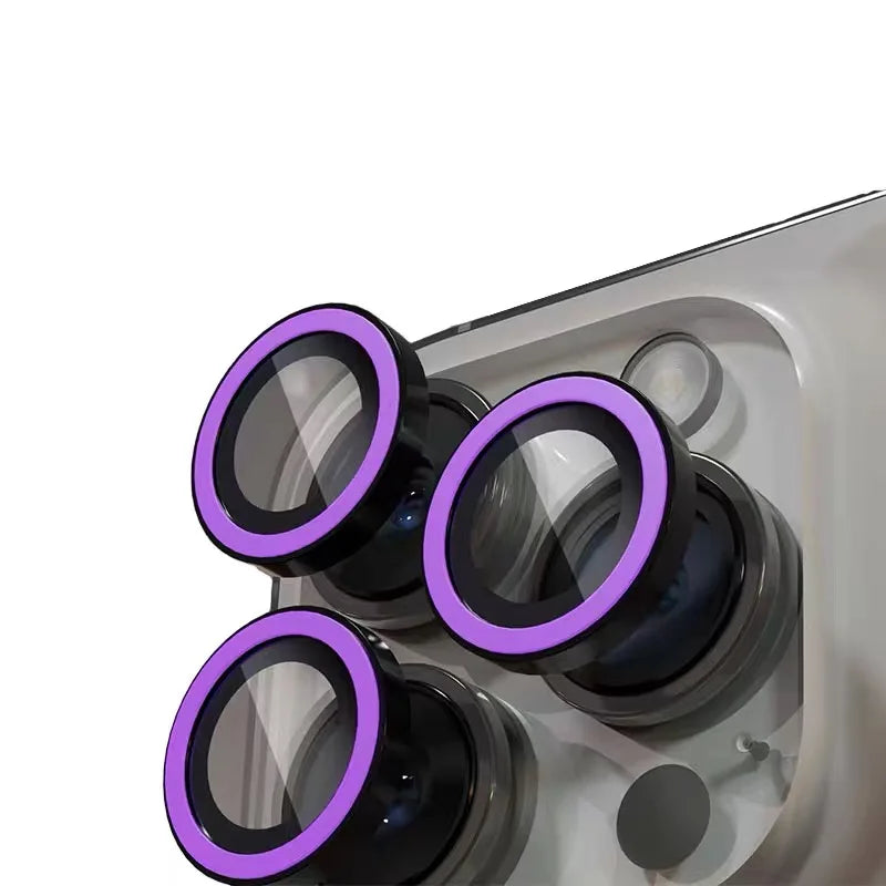 Luminous Camera Protector For IPhone 16 Pro Max 16 Plus 15Pro Lens Film Ring Anti-Scratch Tempered Glass Glowing Protective Cap