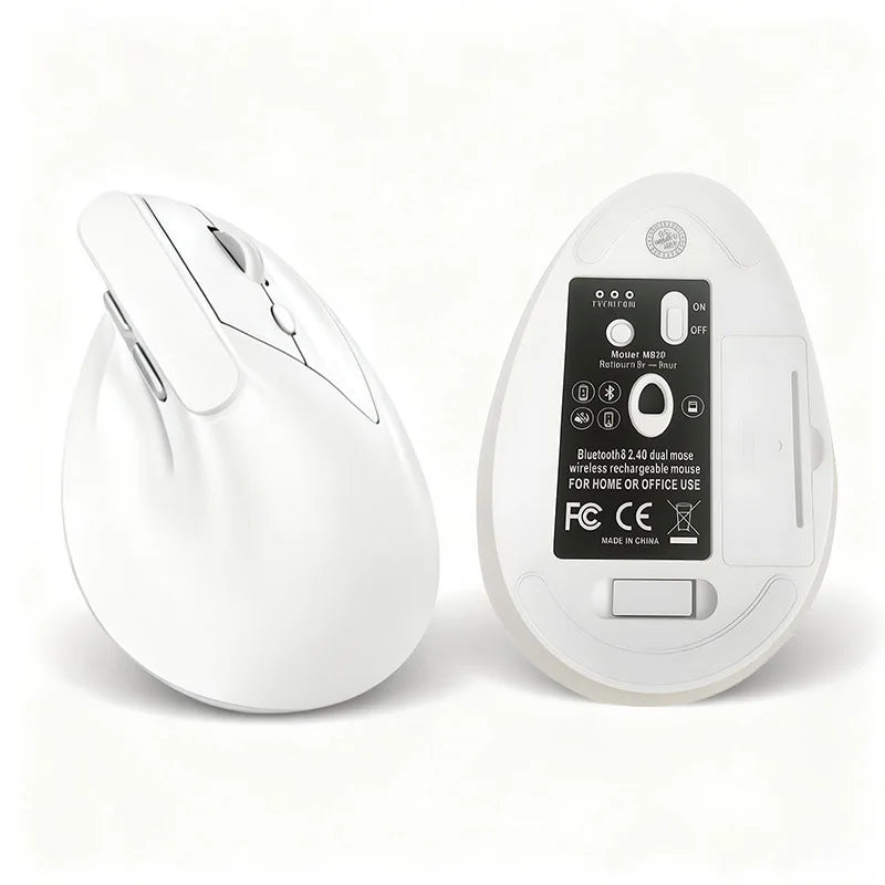 Portable Vertical Wireless Mouse Rechargeable 2.4G Bluetooth DPI Adjustable Low-noise Buttons Ergonomic Mouse for Desktop Laptop