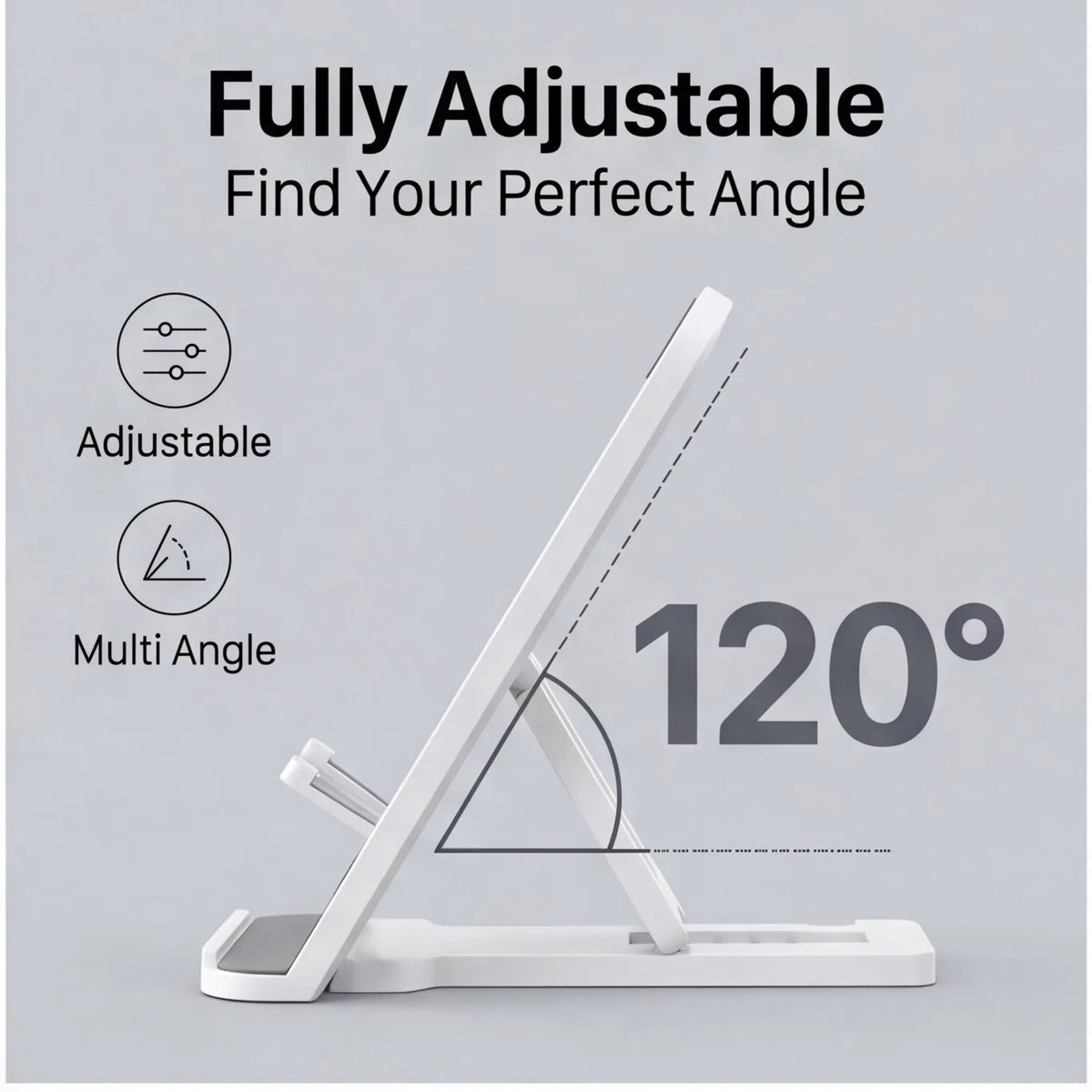 Adjustable Desk Phone Stand, Foldable Phone Holder for Office, Universal Phone Display Stand, Compact Phone Mount for Table, Mul