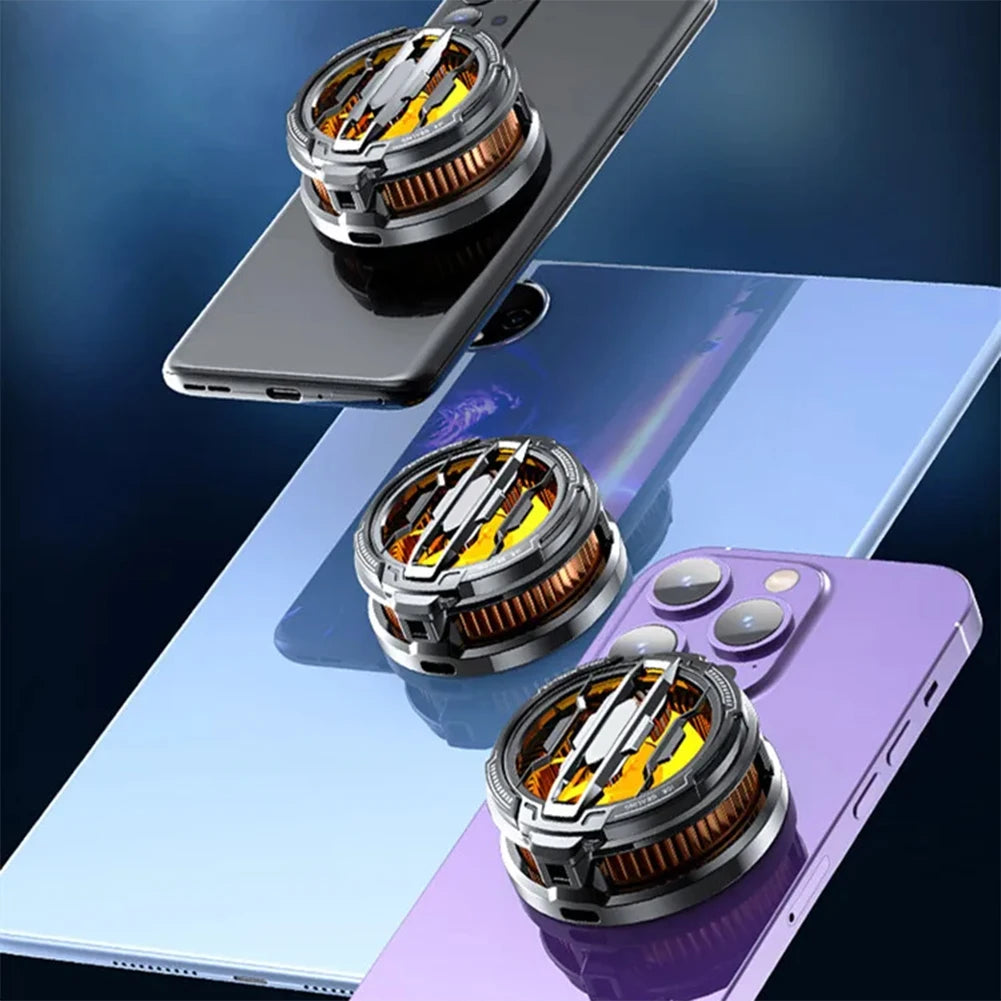 Magnetic & Back Clip Mobile Phone Cooler Radiator 15W RGB Phone Radiator for Android iPhone PUBG Game Cooler for Mobile Gaming
