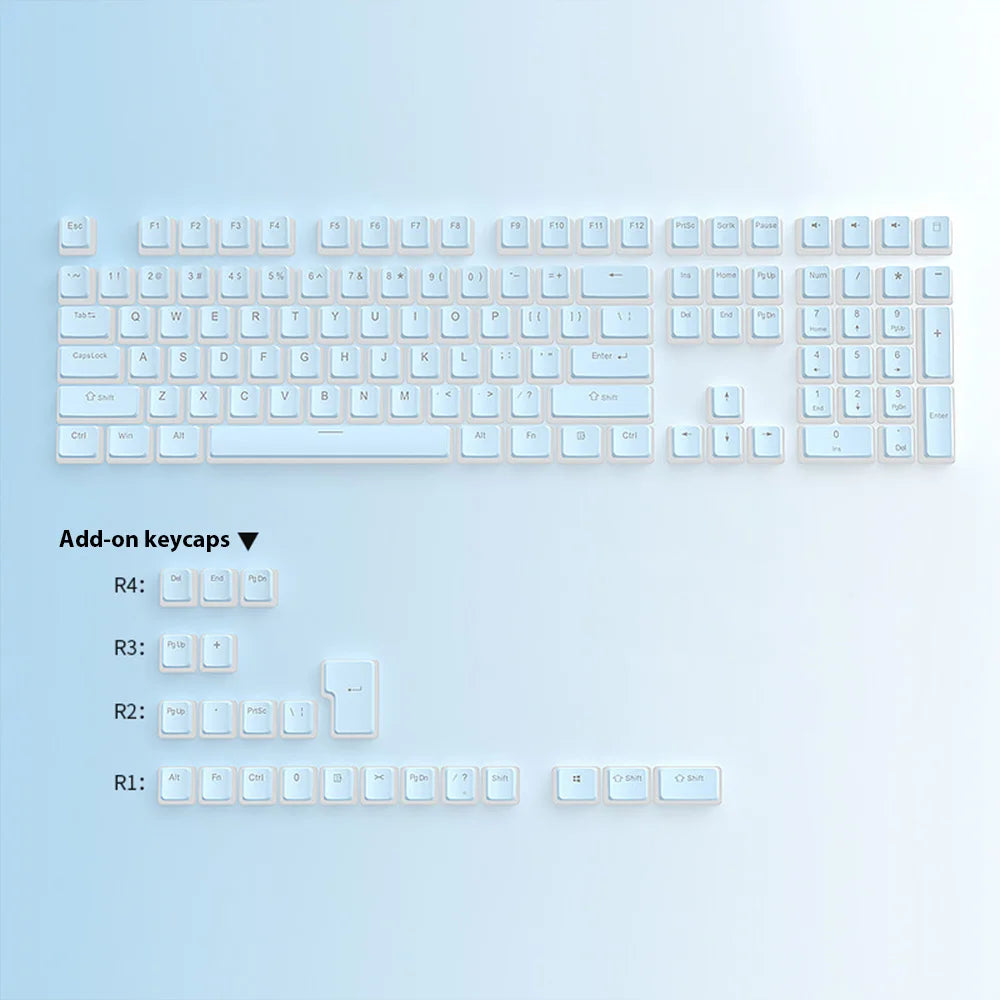 Pudding Keycap 130 Keys PBT Double Shot Mteria keyboard Keycap For 61 68 84 87 96 98 100 108 Key RGB Mechanical Keyboard keycaps