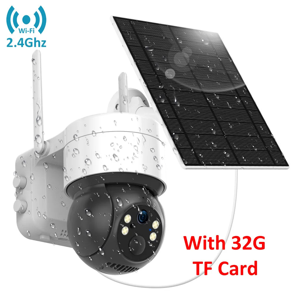 Tuya SmartLife WiFi/4G Sim Card 3MP WiFi Battery Solar Motion Tracking Human Detect Color Night Vision Outdoor PTZ CCTV Camera