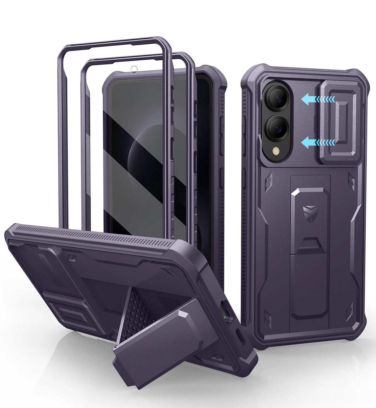 Dexnor For Samsung Galaxy S25/S25 Plus/S25 Ultra /S25 Edge 2025Case Full Body Shockproof Camera Cover &Built-in Screen Protector Kickstand