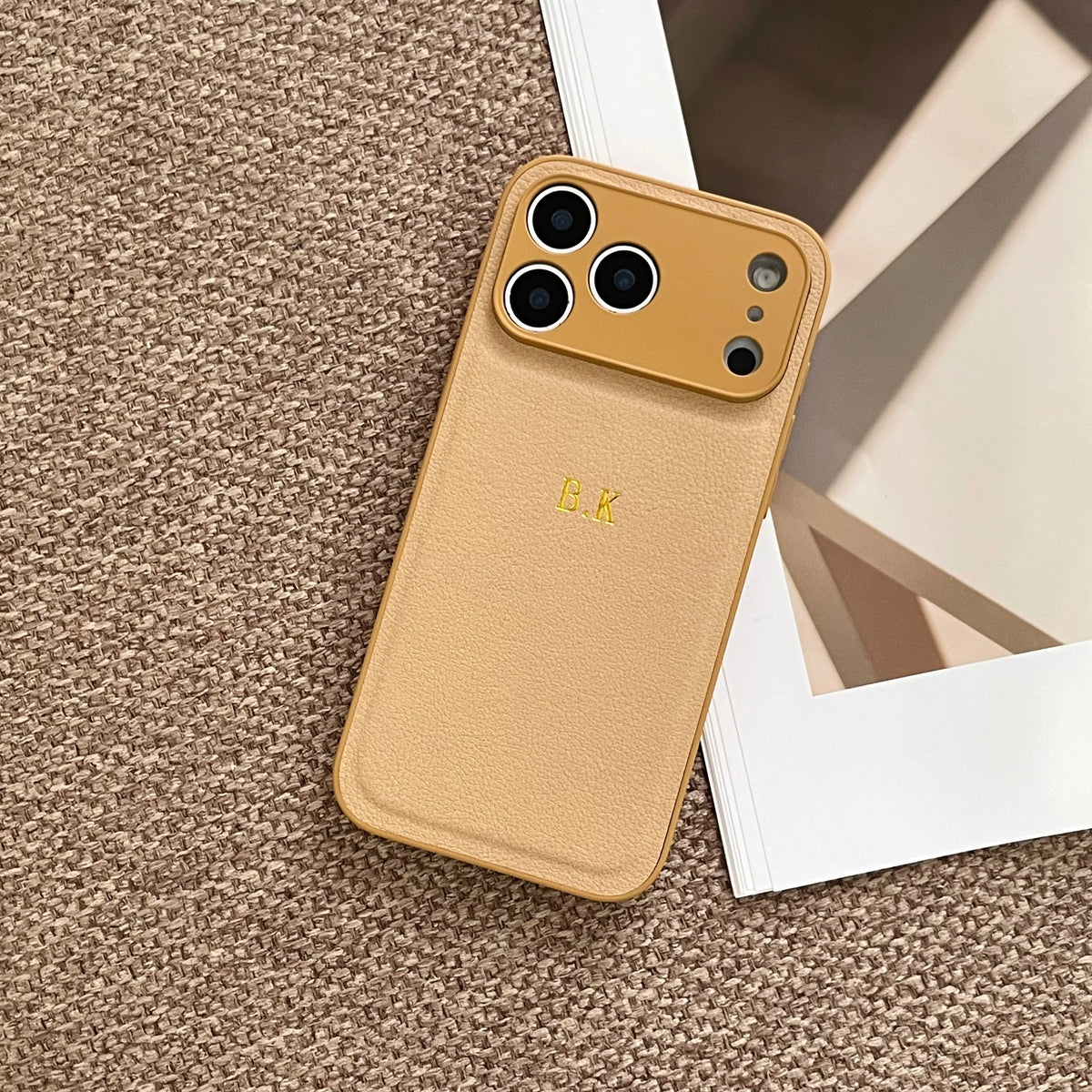 Personalized Customized Name Color Faux Leather Case For iPhone18 17 16 15 14 13 Pro Max Plus 17Air Hot Gold Foil Engraved Cover