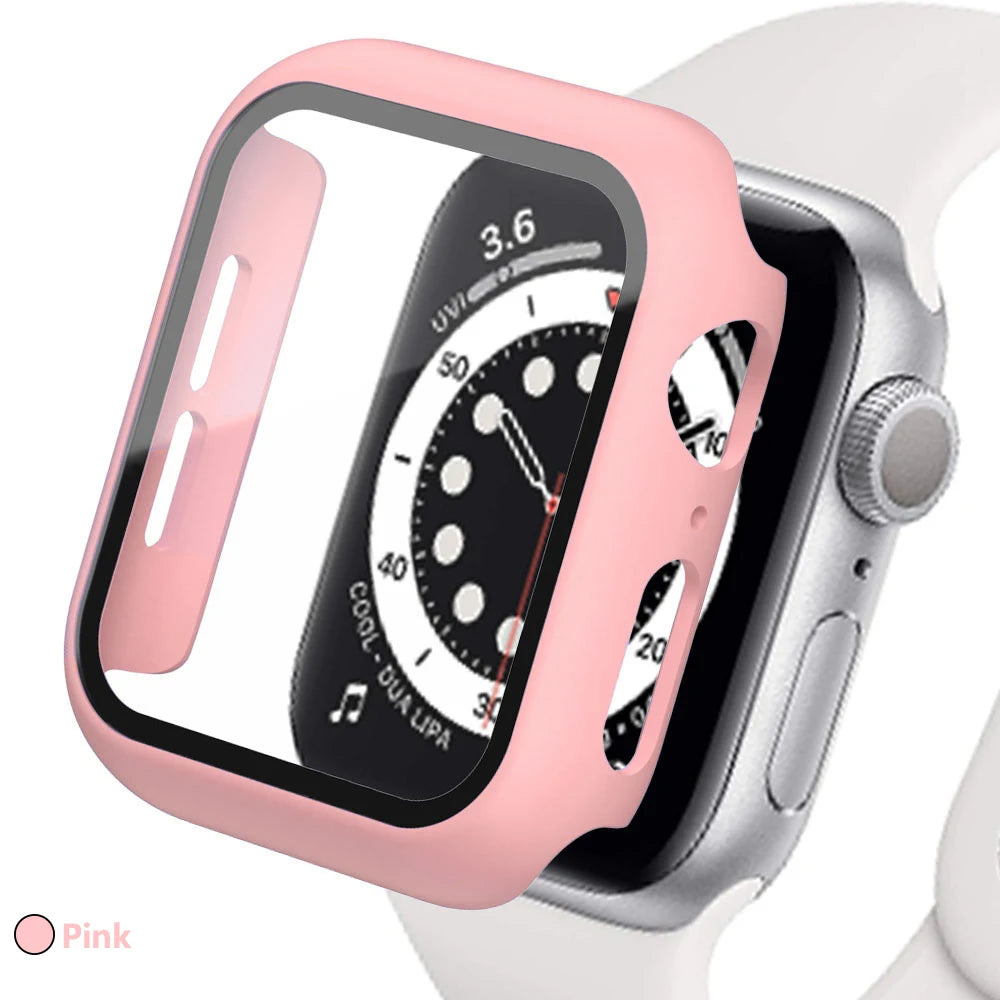 Tempered Glass+Cover for Apple Watch Case Ultra Accessories SE 3 4 5 6 7 8 Iwatch Screen Protector Case 49mm 45mm 41mm 44mm 40mm