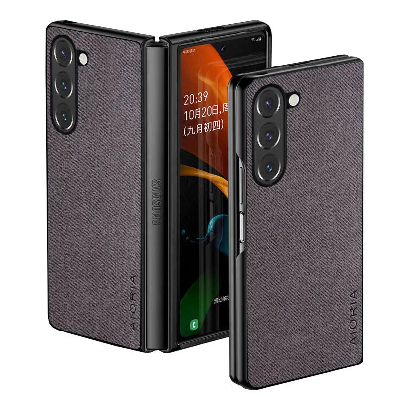 Case for Samsung Galaxy Z Fold 7 6 5 4 3 5G Fold6 coque Luxury textile Leather cover funda for samsung galaxy z fold 6 case capa