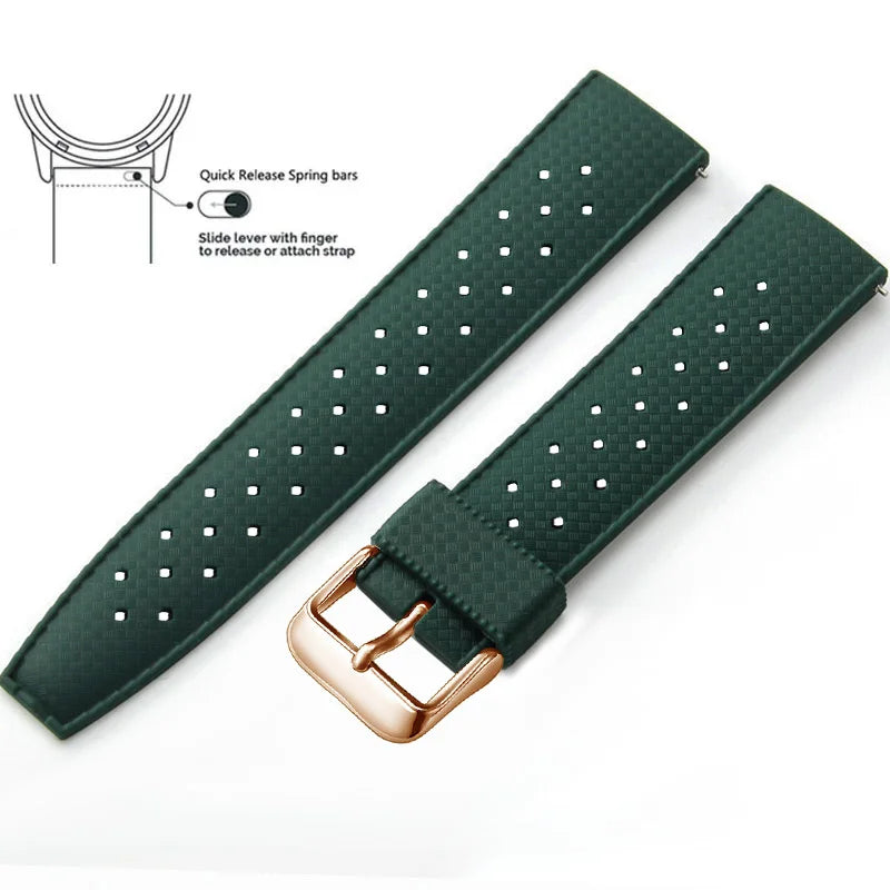 Tropical Silicone Watch Band Quick Release Watch Band 18mm 20mm 22mm Rubber Tropic Smart Watch Strap Waterpfroof Muti-Color