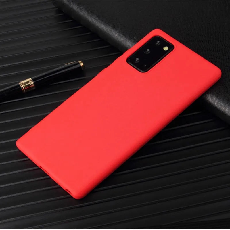 For Samsung Galaxy S20 S20 Ultra S9 S10 lite S10e Note 8 9 10 Plus A10 A20 A50 A70 M10 M20 Solid Color Silicone Cover Case