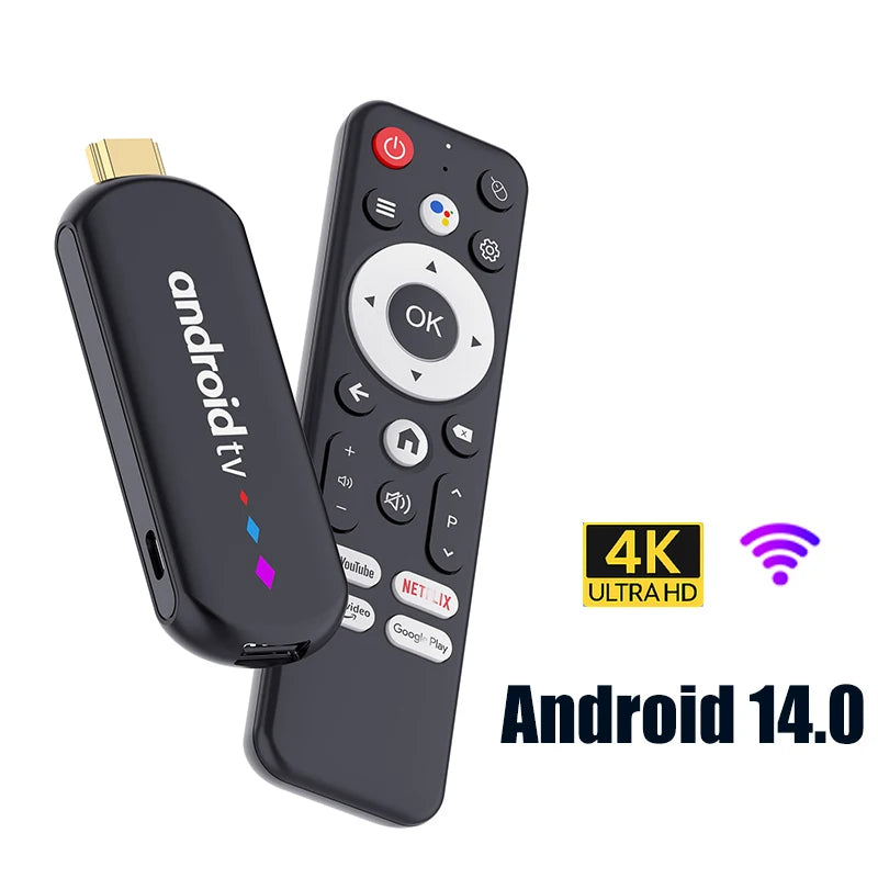 Android TV Stick S905L3 Wifi Android 14.0 Quad Core 4K Home Media Player Voice Assistant Remote Smart TV Stick Android TV