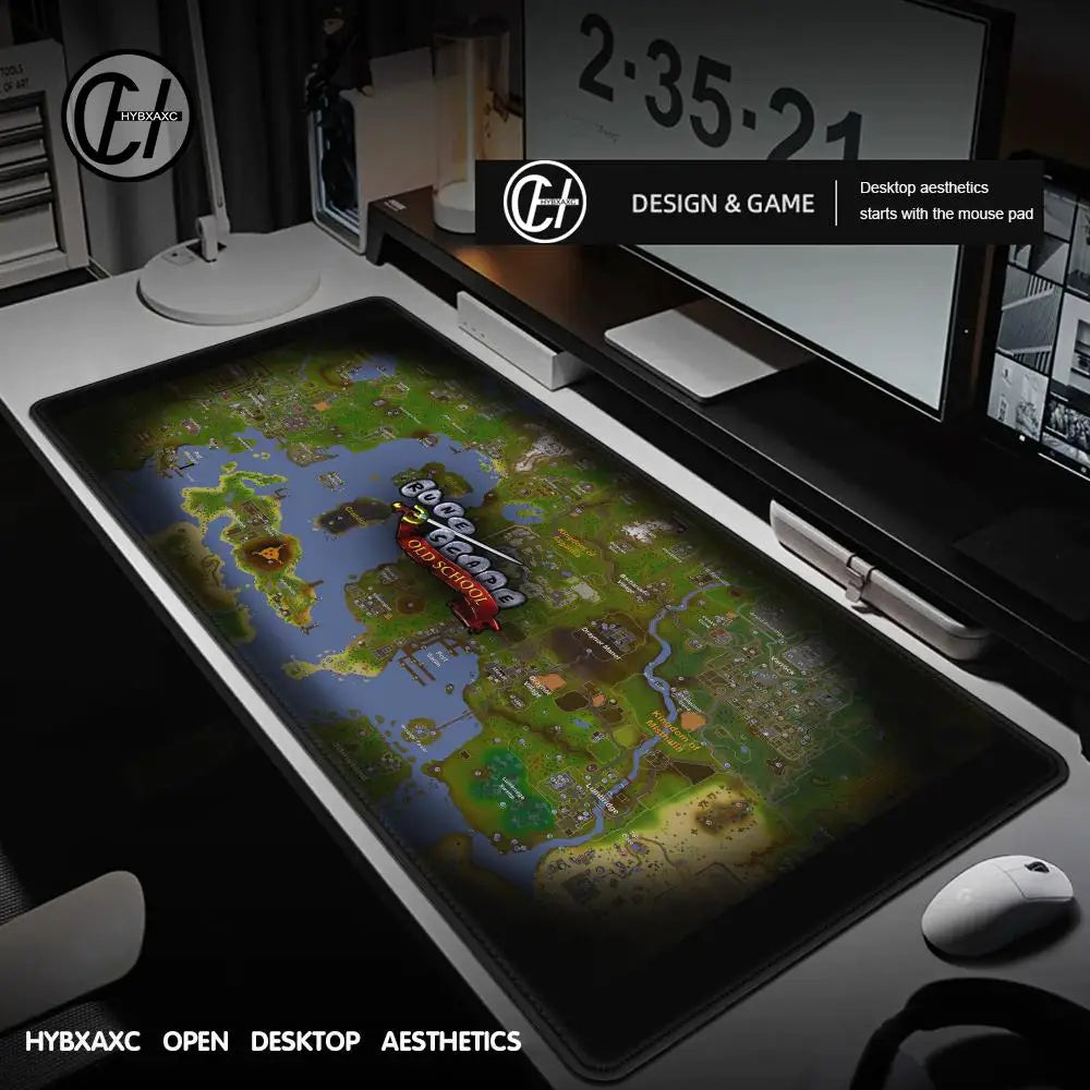 R-Runescape Osrs Game Mousepad Large Keyboard Desk Mat Gaming Mouse Pad LockEdge Non-slip Mat HYBXAXC