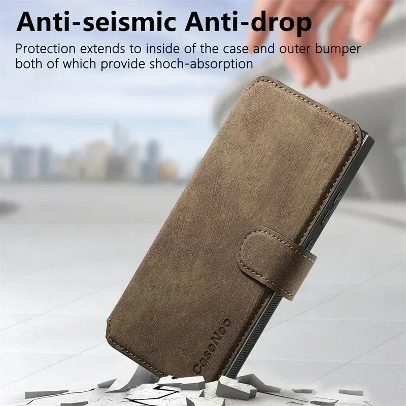 For Samsung S26 S25 S24 S23 FE S22 S21 Note20 Ultra Plus Magsafe Case Detachable Magnetic Card Holder Wallet Flip Leather Cover